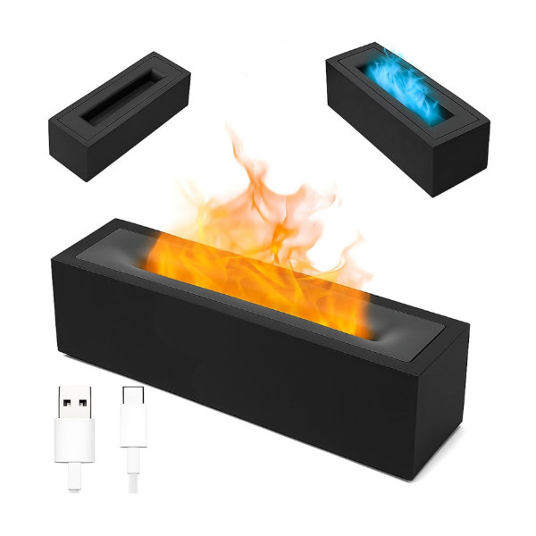 Nawilżacz powietrza dyfuzor aromaterapia lampka led efekt ognia, OL2385